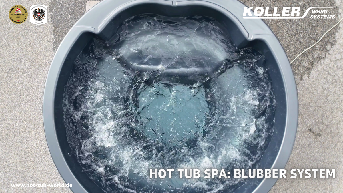 Blubberndes Wasser im KOLLER Hot Tub – Blubber-System in Aktion